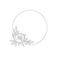 Round Floral Aesthetic Frame. Elements of decoration and design vector