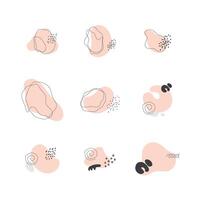 Simple hand drawn doodle shapes set. Elements for decoration and design. vector