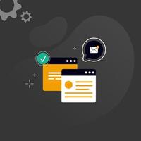 Simple multi-colored icons related to programming and communication on background, perfect for website, blog, graphic design, social media, UI, mobile app vector