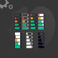 Discharged and fully charged battery smartphone. Set of battery charge level indicators. Icon isolated on white background. vector