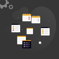 Simple multi-colored icons related to programming and communication on background, perfect for website, blog, graphic design, social media, UI, mobile app vector