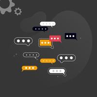 Simple multi-colored icons related to programming and communication on background, perfect for website, blog, graphic design, social media, UI, mobile app vector