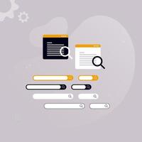 Search bar element design, set of search boxes template isolated on gray background. Style flat. vector