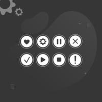 Set of Media player buttons icons in line style. Set of interface icons isolated, for the website and app. vector