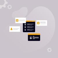 Simple multi-colored icons related to programming and communication on background, perfect for website, blog, graphic design, social media, UI, mobile app vector