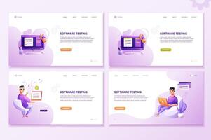 Programming concept, Programming concept, programmer eats fast food at the workplace. Developer programming web site landing page template. Developer programming web site vector