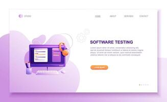 Programming concept, Programming concept, programmer eats fast food at the workplace. Developer programming web site landing page template. Developer programming web site vector