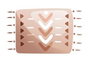 The rug is embroidered with fringe. vector