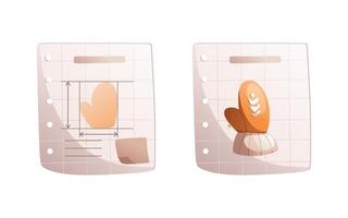 Page with a pattern of orange mittens. vector