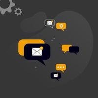 Simple multi-colored icons related to programming and communication on background, perfect for website, blog, graphic design, social media, UI, mobile app vector