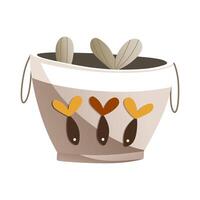 Illustration of a cartoon bucket with fish vector