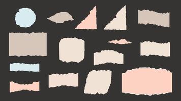 Piece of torn paper. Torn paper pieces set. vector