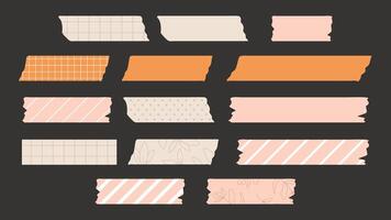 Set of various adhesive tapes isolated on dark background vector