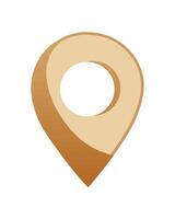 Map pins sign location icon with ellipse yellow gradient vector