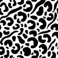 Ocelot skin print seamless pattern in black and white. Wild animal print. Leopard skin print for paper, textile, fashion design. vector