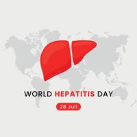 World hepatitis day background illustration with minimalist and modern concept heart lung international vector