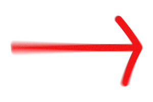 Red noise grainy arrow sign on transparent background, direction symbol, design element png