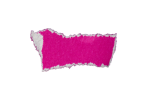 Pink ripped torn paper piece isolated on transparent background, paper design element png