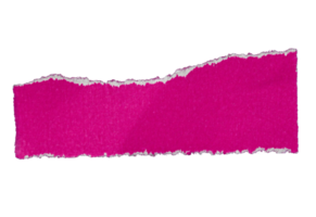 Pink ripped torn paper piece isolated on transparent background, paper design element png