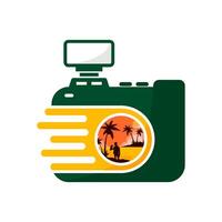 camera icon design with summer picture vector