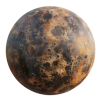 Realistic image of Mercury or a foreign planet isolated on transparent background with detailed surface png