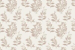 Pastel plain pattern with blue abstract shapes branches leaves on a light background. hand drawing sketch. Creative tropical floral stems seamless print. Design for fashion, fabric, wallpaper vector