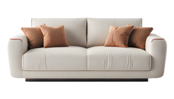Elegant modern sofa with clean lines isolated on transparent background png
