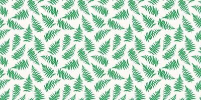 Plain pattern with abstract artistic leaves fern. hand drawing. Green tiny leaf seamless print on a white background. Template for designs, textile, fabric, wallpaper, label, packaging vector