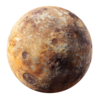 Realistic image of Mercury or a foreign planet isolated on transparent background with detailed surface png