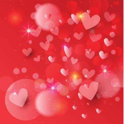 Red heart Love with red background