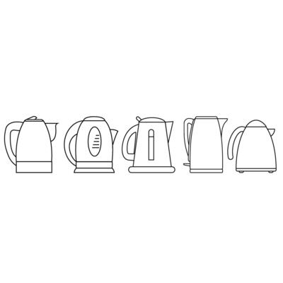 Kettle icon set. Teapot illustration sign collection. Pot symbol. Teakettle logo.