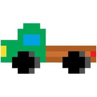 Car in pixel art. Car in retro 8-bit game style. Pixel car design for stickers, icons, cards. vector
