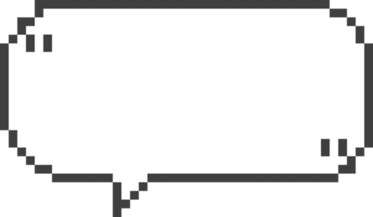 8bit retro game pixel speech bubble balloon with quotation marks, icon sticker memo keyword planner text box banner png