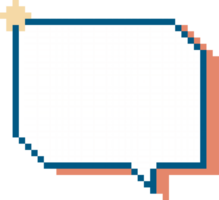 8bit retro game pixel speech bubble balloon icon sticker memo keyword planner text box banner png
