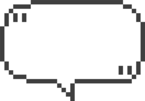 8bit retro game pixel speech bubble balloon with quotation marks, icon sticker memo keyword planner text box banner png