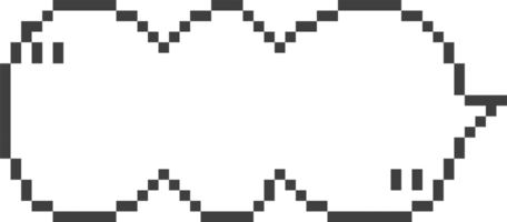 8bit retro game pixel speech bubble balloon with quotation marks, icon sticker memo keyword planner text box banner png
