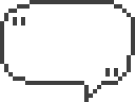 8bit retro game pixel speech bubble balloon with quotation marks, icon sticker memo keyword planner text box banner png