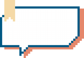 8bit retro game pixel speech bubble balloon icon sticker memo keyword planner text box banner png