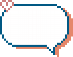 8bit retro game pixel speech bubble balloon icon sticker memo keyword planner text box banner png