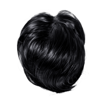 Black female hair patch on transparent background high res 8K png