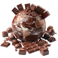 Chocolate cake globe for World Chocolate Day png