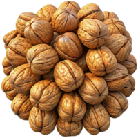 Heap of Walnuts Grains 3d Render png