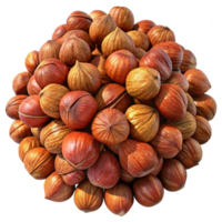 Heap of Hazelnuts Grain 3d Concept png