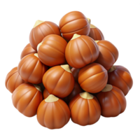 Heap of Hazelnuts 3d Illustration png