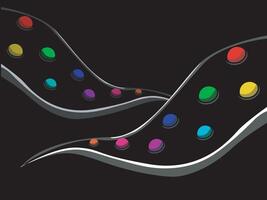 colorful balls on plate in chromatic black background design vector