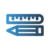 Ruler and pencil outline icon. with gradient colors suitable for interfaces, websites, UI and mobile apps. vector