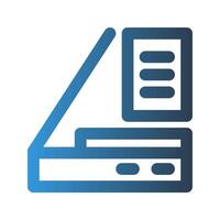 Scanner machine outline icon. with gradient colors suitable for interfaces, websites, UI and mobile apps. vector