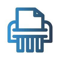 Paper shredder outline icon. with gradient colors suitable for interfaces, websites, UI and mobile apps. vector
