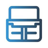 Briefcase outline icon. with gradient colors suitable for interfaces, websites, UI and mobile apps. vector