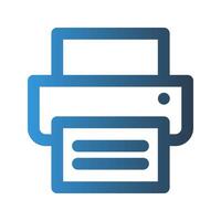 Fax machine outline icon. with gradient colors suitable for interfaces, websites, UI and mobile apps. vector